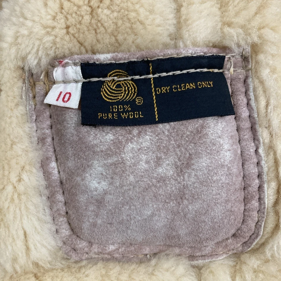 Chaqueta Western Ranch vintage de piel de oveja de piel de oveja para mujer talla 10 Foto 4 de 4