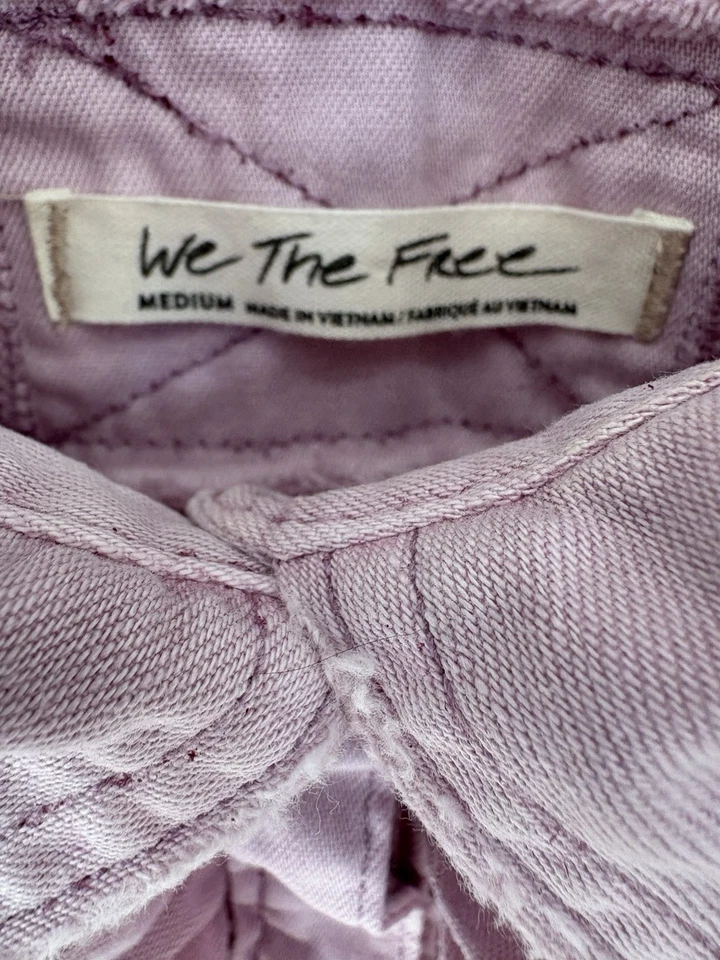 Free People We The Free Billie Denim Túnica Rosa Abotonada Volantes Camisa Boho M Foto 4 de 4