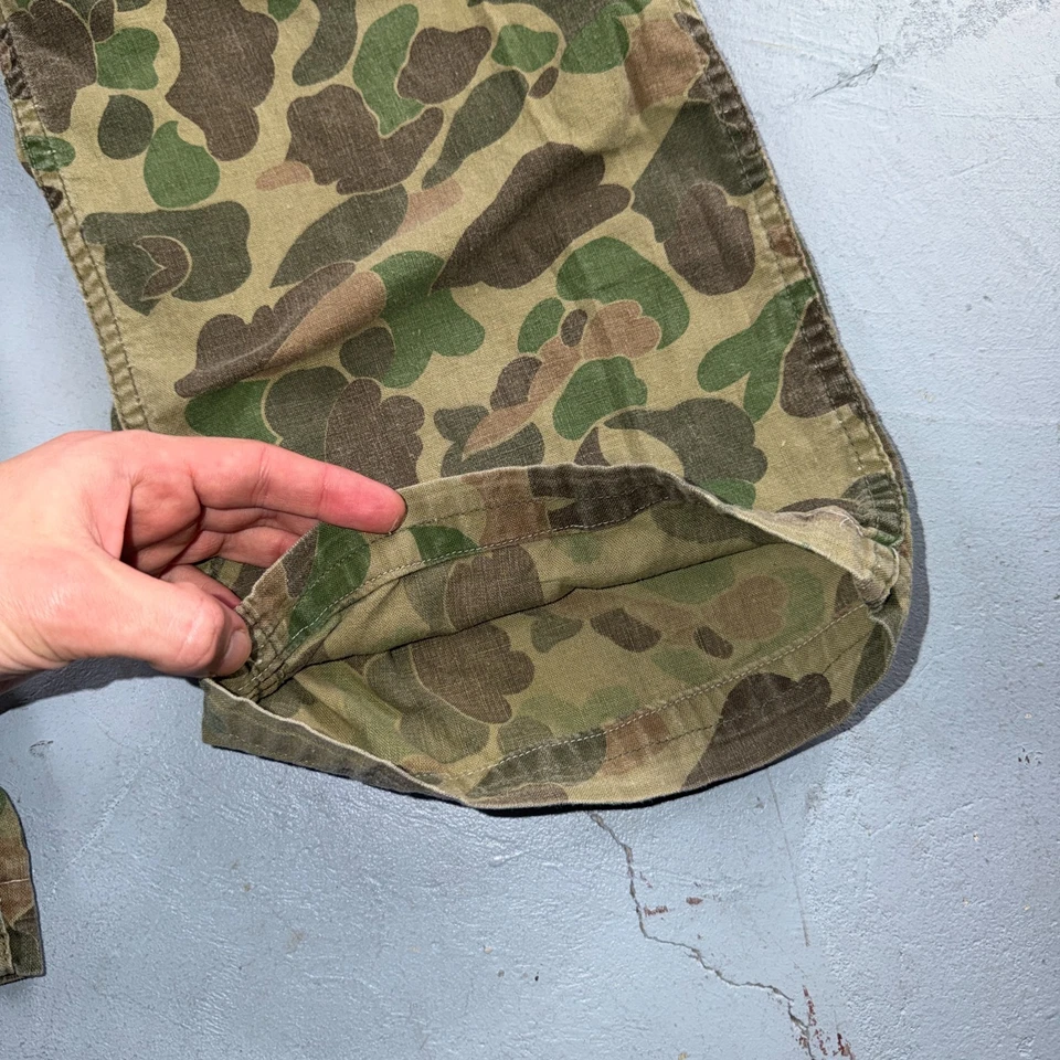 Vintage 40s USMC 13 Star Duck Camo Pants 40s Frogskin WWII Cargo Military 34x28 - Image 4 of 4