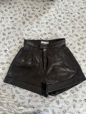 Nour Hammour 100 Lambskin Black Leather Shorts Pant Quiet Luxury size chart 