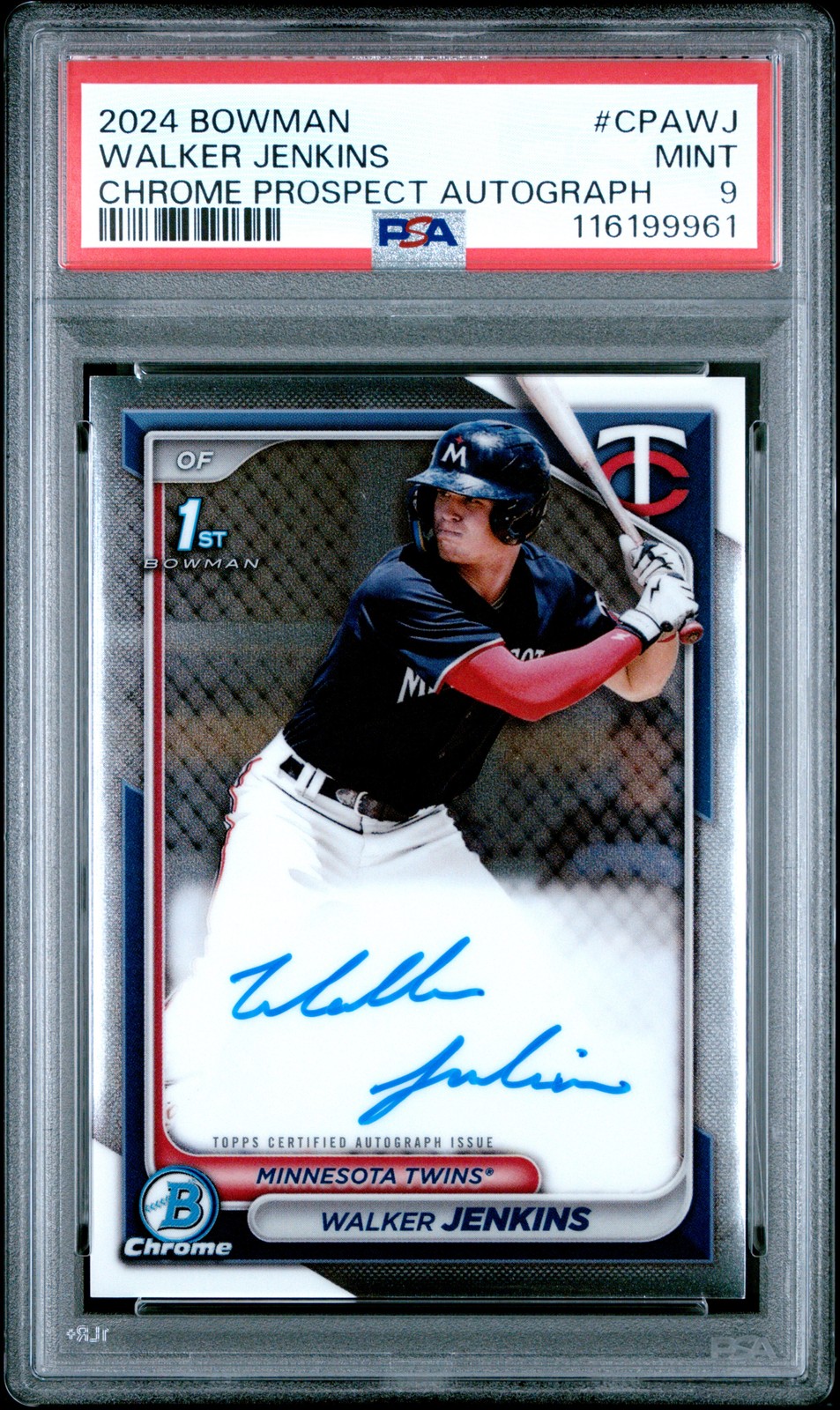 2024 BOWMAN CHROME PROSPECT AUTOS #CPAWJ WALKER JENKINS PSA 9