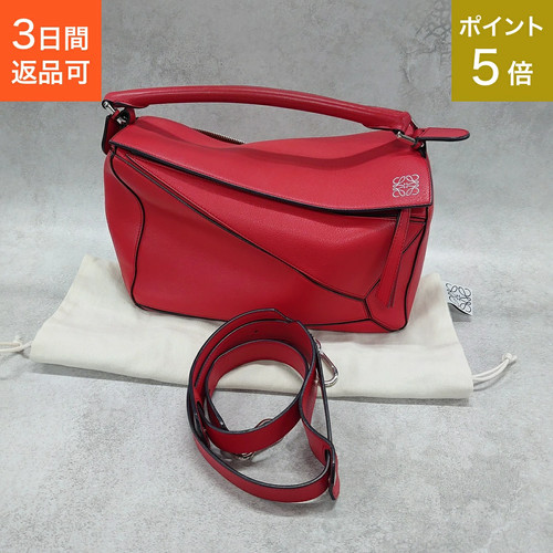 LOEWE Puzzle Bag Excellent condition 2WAY Bag Calfskin Red Ladies Used