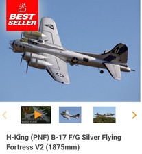 Hobby King PNF B-17 F/G Silver Flying Fortress V2 Avios 1875mm SKU:9310000296-0