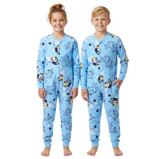 Kids Bluey Unionsuit Pajamas 6/7 8 One Piece Zip Front Sleepwear New With Tags