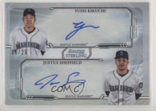 2019 Bowman Sterling Dual Refractor 8/25 Yusei Kikuchi Justus Sheffield Auto fm0