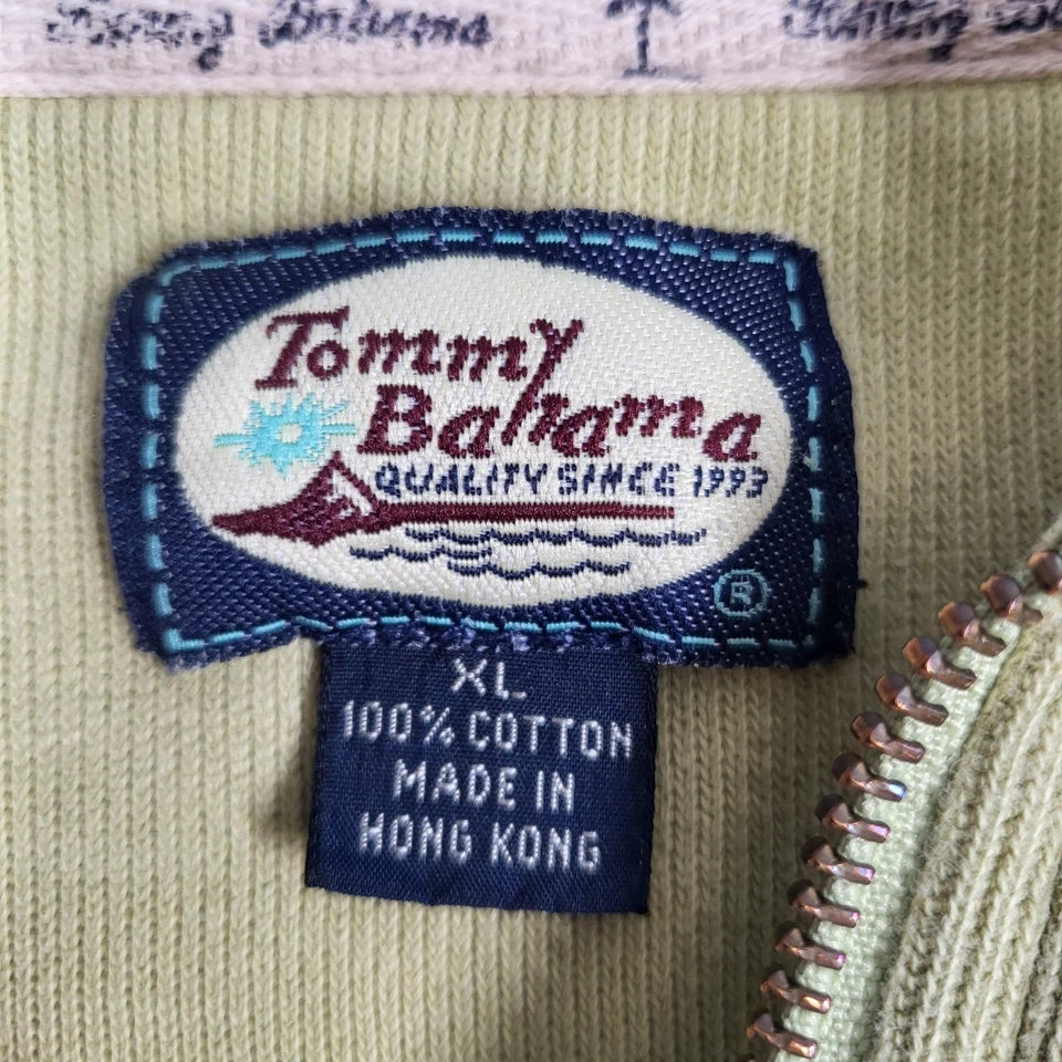 Tommy Bahama Sudadera Para Hombre XL Amarilla Relax Cuarto Cremallera Pullover Bordado Foto 4 de 4