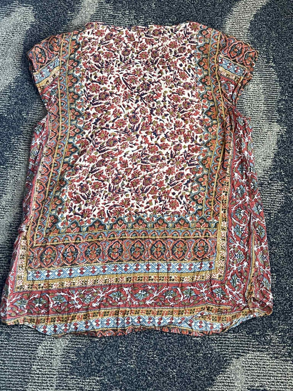 Lucky Brand Multi Colored Patterned Blouse Size M… - image 5