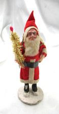 VTG Christmas Santa Claus Spun Cotton w/Sack Clay Face Figurine Beisnickel Japan