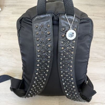Givenchy Star Studded Nylon Backpack Black Leather Trim Japan Archive Rare