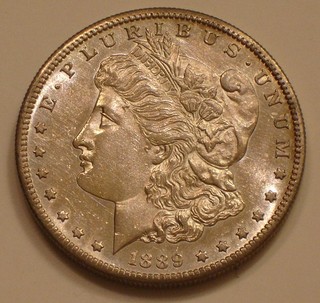 1889 S Morgan Silver Dollar full Cartwheel LUSTER scarce Date faint hairlines