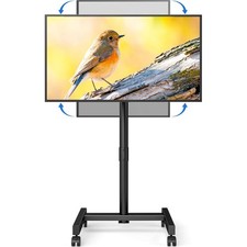 YOMT Mobile TV Cart Rolling Stand for 13-50 inch Screens, Tilting Black