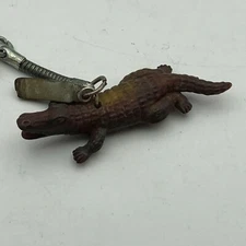 Florida Gator Alligator Figural Keychain FOB Pretty Awesome Vintage 2-1/2"