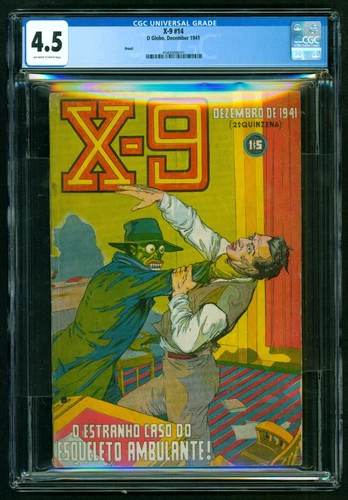 X-9 Secret Agent #14 CGC 4.5 O Globo rare Brazil pulp Dec 1941 Nazi ghoul cover