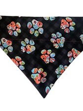 Spring Floral Paw Prints Over the Collar Dog Bandana That Slips onto X-Small