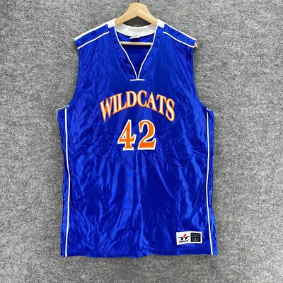 Alleson Athletic Activewear Tank Men L Blue V-Neck Sleeveless Wildcats
