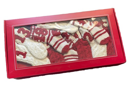 POTTERY BARN Navidad Adviento Calendario Cuenta Regresiva Tejido Medias Guirnalda Nuevo Raro - Imagen 2 de 7