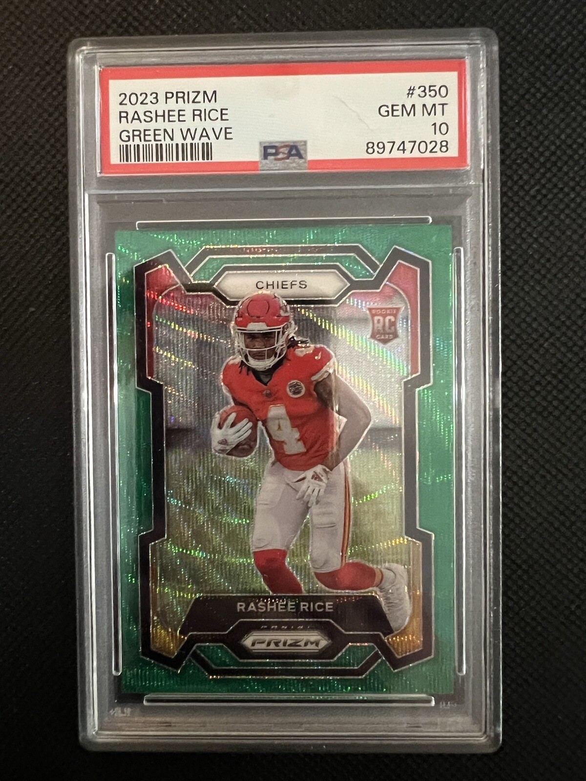 2023 Panini Prizm Rashee Rice #350 RC Green Wave PSA 10 Gem Mint Cheifs