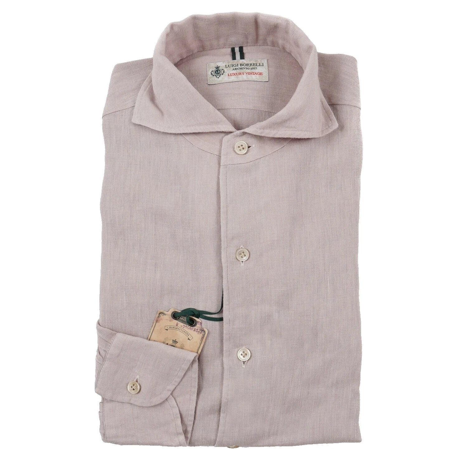 Botón informal Lino Luigi Borrelli-Down Shirts for Men