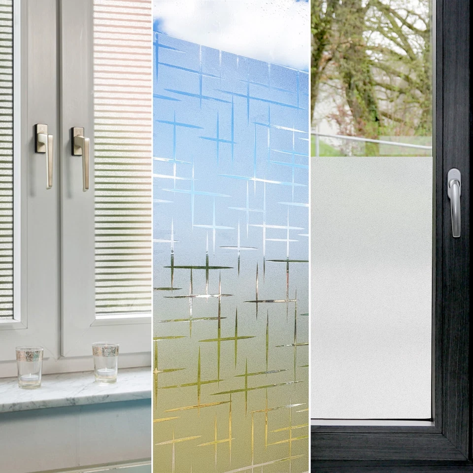 DECOMEISTER Fensterfolie Selbstklebend Sichtschutz Statisch Fenster Glasfolie Selbsthaftend
