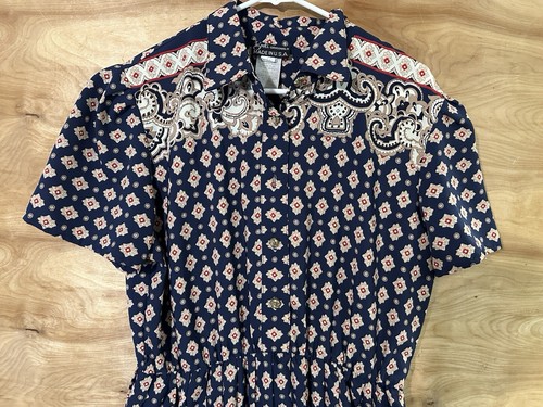 Breli Originals Large? Paisley Dress Union Label Made USA VINTAge Pleated - Picture 5 of 10