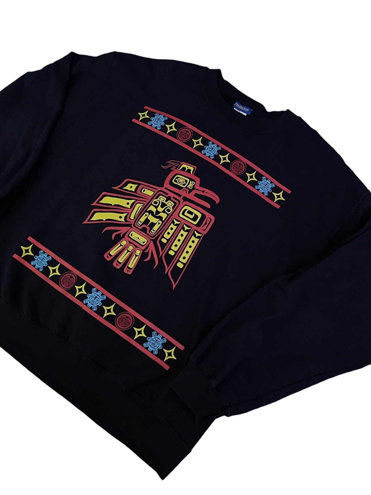 Rare Pendleton Thunderbird Black Cotton Sweatshir… - image 2