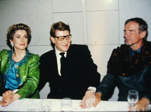 RUDOLF NUREYEV, C. DENEUVE & YVES SAINT LAURENT - Diapositiva vintage 35 mm - 1992