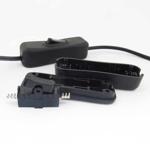50pcs 1A 125V / 2A 250V Black Plastic ON/OFF Buttom In-Line Cord Wire ...