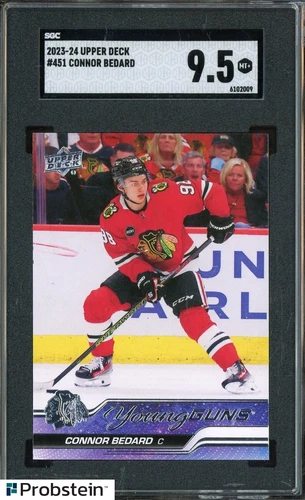 2023-24 Upper Deck Hockey Young Guns #451 Connor Bedard RC Rookie SGC 9.5