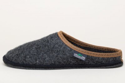 Filzpantoffel Stegmann 301 Anthrazit Grau Hausschuhe Schurwolle 17870-8950
