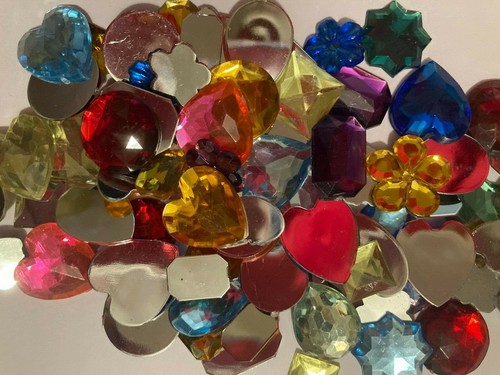 ❤ 20g - MIX - FLATBACK ACRYLIC CRYSTAL RHINESTONE GEM CABOCHON - No. 267 ❤ - Picture 3 of 3
