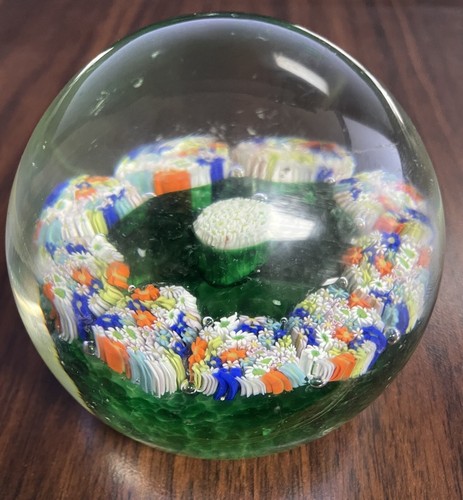 Vintage Murano Millefiori - Art Glass Paperweight Beautiful Flowers - Antique - Picture 3 of 5