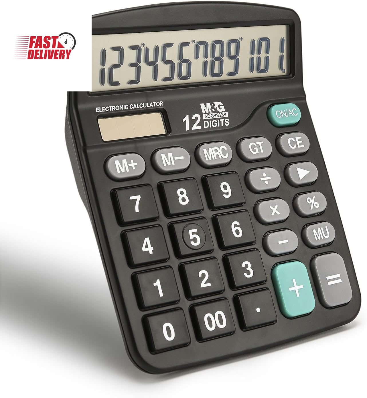 Desk Calculator 12 Digit Office Calculators with Large LCD Display, Dual Solar P-image
