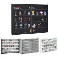 HOMCOM 5-Tier Glass Display Cabinet with 4 Adjustable Shelves