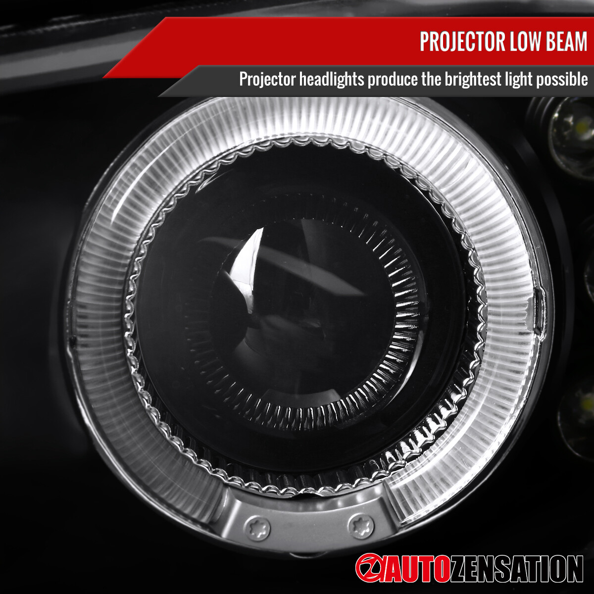 Fit 1998-2002 Chevy Camaro Black LED Halo Projector Headlights Lamps Set 98-02