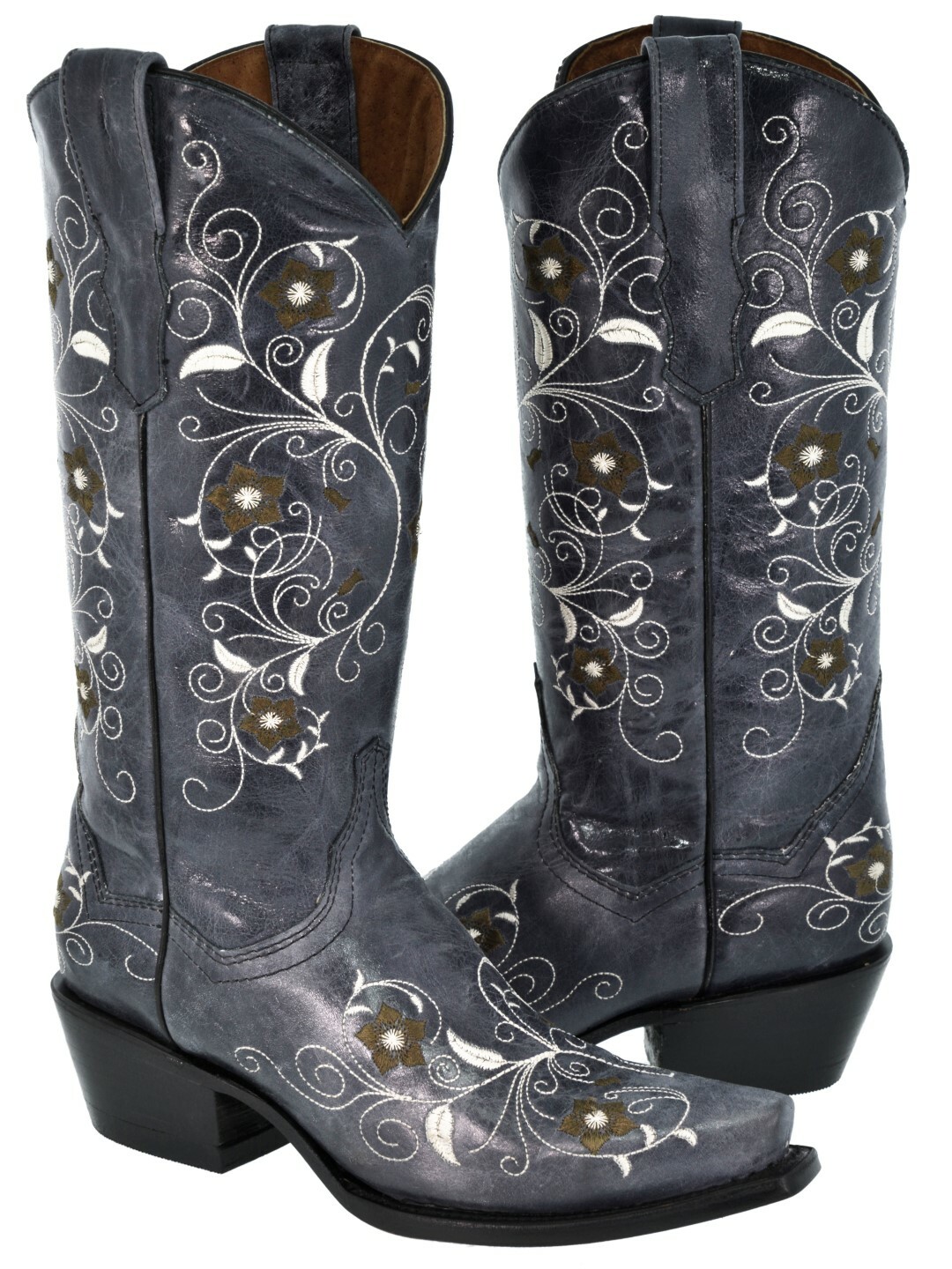 Womens Cowboy Boots Denim Blue Western 