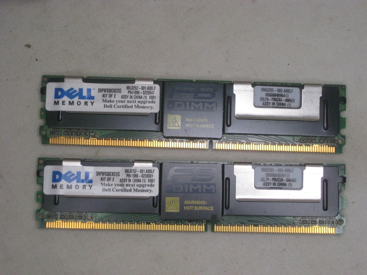 Mémoire RAM Dell 1 Go PC2-5300F DDR2 ECC FB-DIMM - SNP9F030CK2-2G - Reconditionnée
