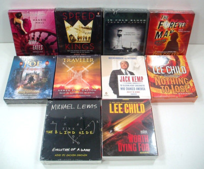10 Different CD Audio Books New Sealed Mixed Lot Capote Kemp Child Hall Lewis ++