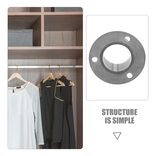 Stainless Steel Pole Flanges Shower Curtain Rod Holders Closet Rod Brackets - 第 8/12 張圖片