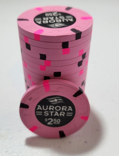Paulson Aurora Star THC Poker Chips 2.50$ Denominations Stack of 20 chips
