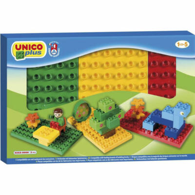 Androni Unico Plus Bausteine Basis Platten 3er Set Platte Basisplatte Bauplatte