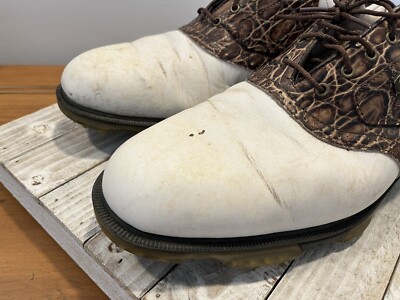 Footjoy Dryjoys Tour Mens Size 13 M Golf Shoes White Brown  display picture 1