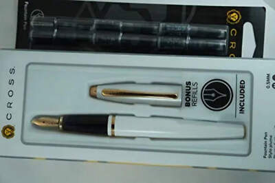 Cross Limited Collection Pearlescent White Lightning Medalist and 23KT Rose Gold