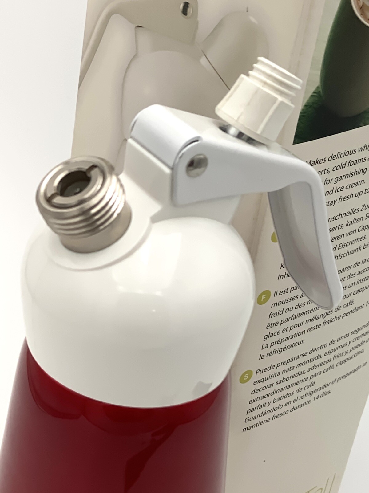 Mosa Whipped Cream Maker 0.5L Tall Culinary Whipper Red Falak Tayyeb