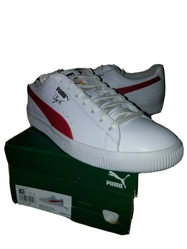 Puma Classics Clyde Schuhe, rot weiß klassische Sneaker Herren Größe 10 US NEU - Bild 2 von 7