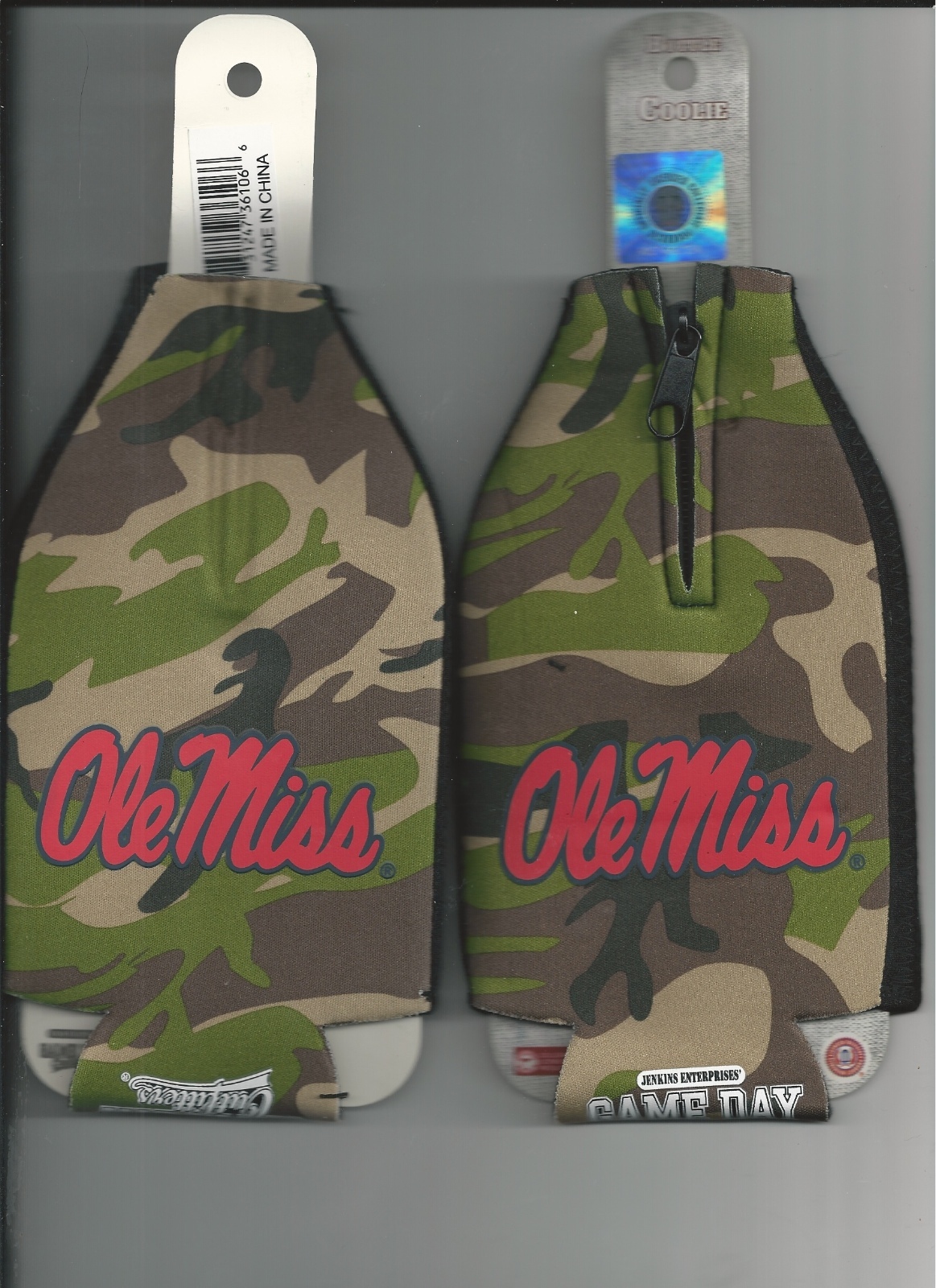 Ole Miss Mississippi Rebels Koozie Camo Camouflage Bottle Koozies Set