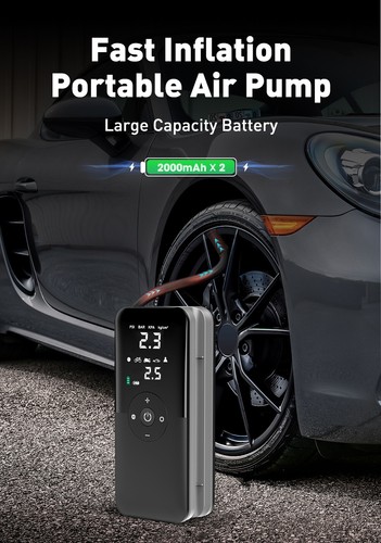 Carsun wiederaufladbare Luftpumpe Reifenpumpe tragbarer kabelloser Kompressor - Bild 2 von 10