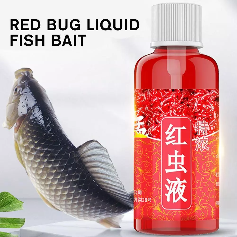 Concentrated Red Worm Liquid 60ml Fishing Bait Additive Lures Baits Liquid~