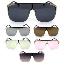 Unisex Shield Futurism Robotic Retro Funk Sunglasses