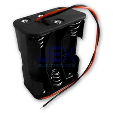 Six/6X AA DIY Battery Holder Case Box Base 9V Volt Mount With Bare Wire Ends