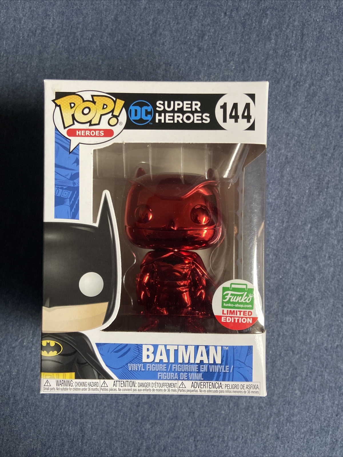 Funko Shop DC Super Heroes Red Chrome Batman Pop #144 Western